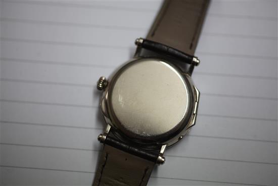 A gentlemans 18ct white gold Patek Philippe Officers wrist watch, model 5054G-001,